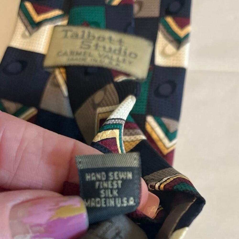 Vintage Robert Talbott | Talbott Studio Carmel Valley Geometric Print Silk Tie - Picture 6 of 6